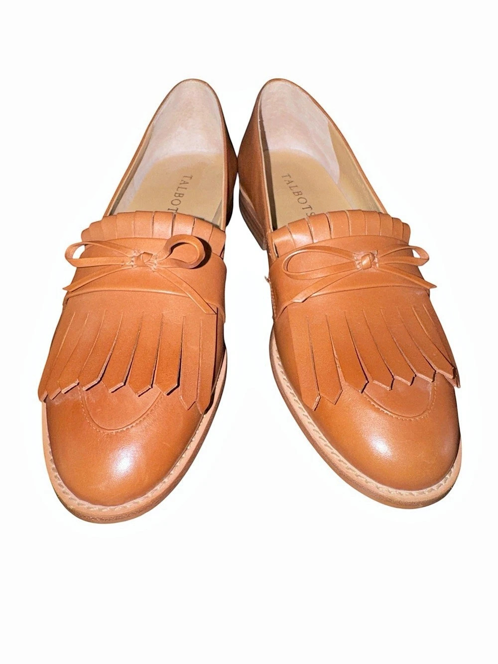 Tan leather Leighton Kiltie Loafers by Talbots